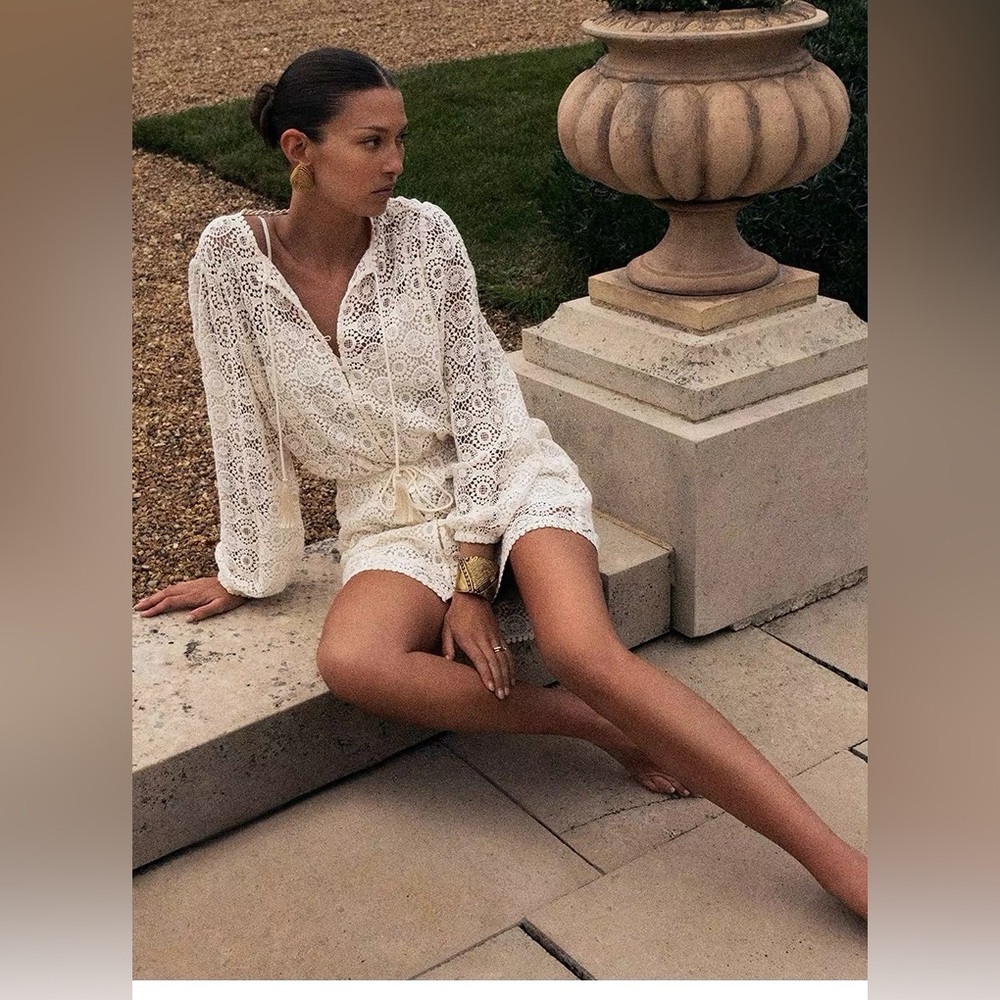 NWT $498 Frame Lace Tassel Mini Dress